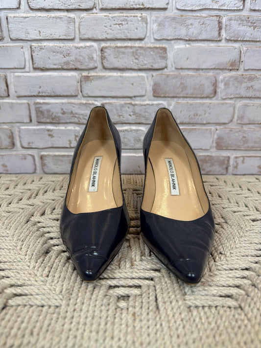Manolo Blahnik Patent Leather Heels, Navy, 38, Used - Fair