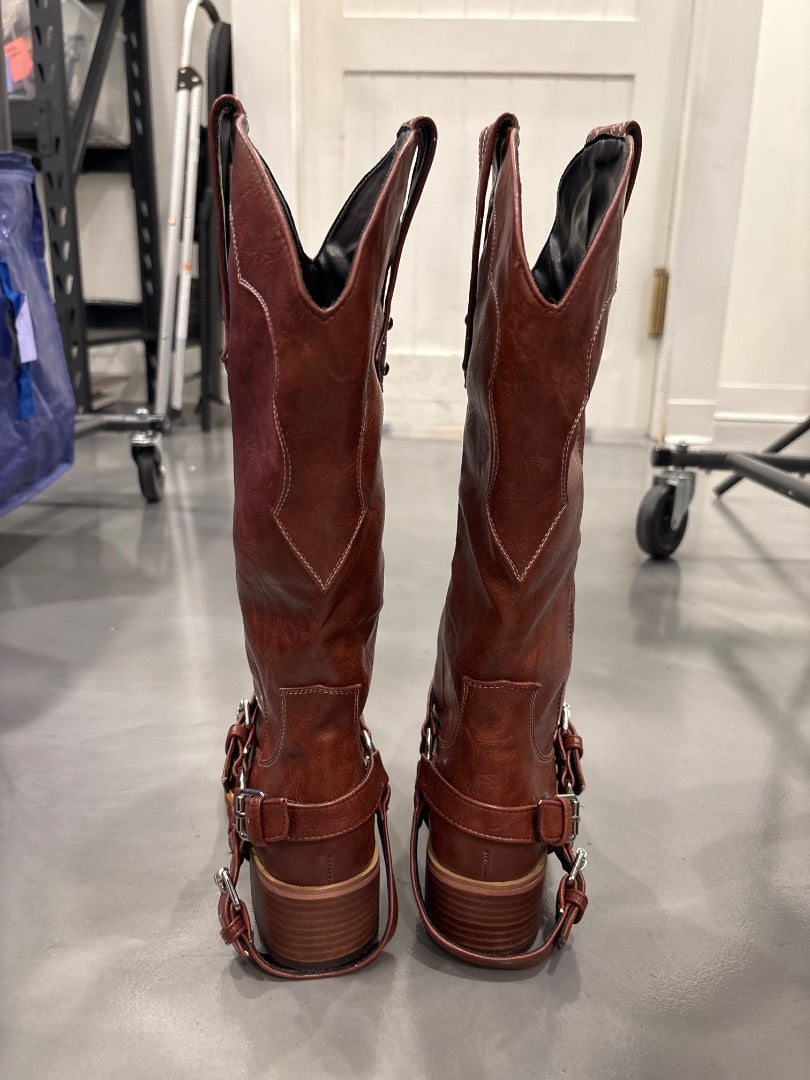 Various Cowgirl boots, Brown, 8, Like New