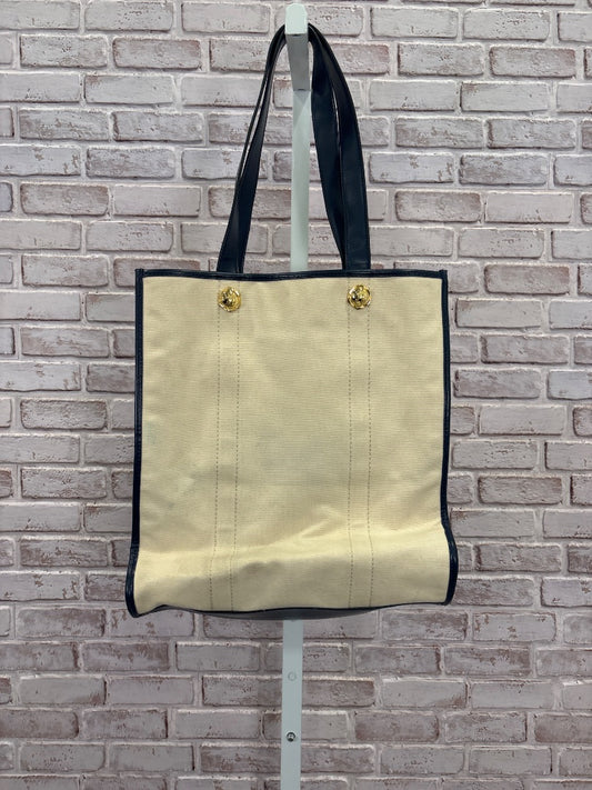 Draper James Tote, Beige/navy multi, One Size, Used - Good