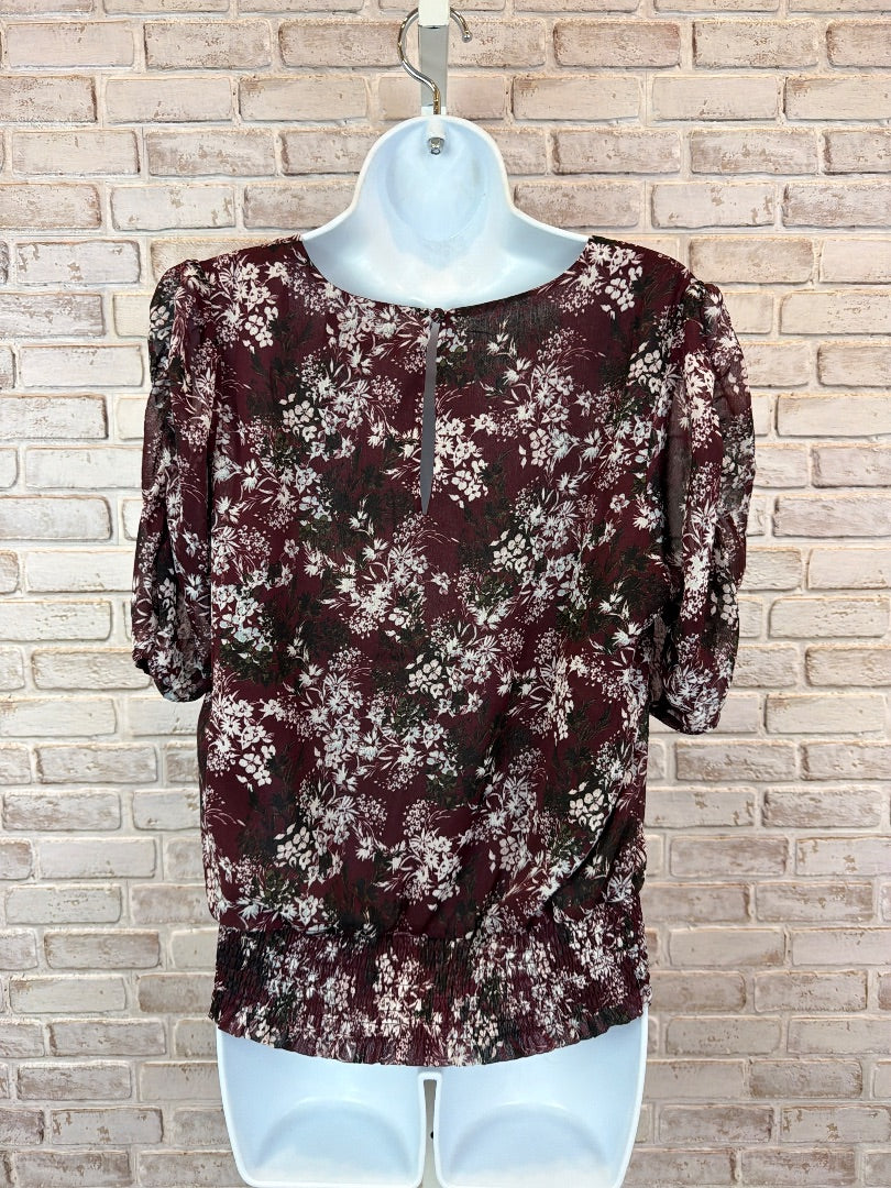 Laundry Shirt, Burgundy floral, Medium, Used - Excellent