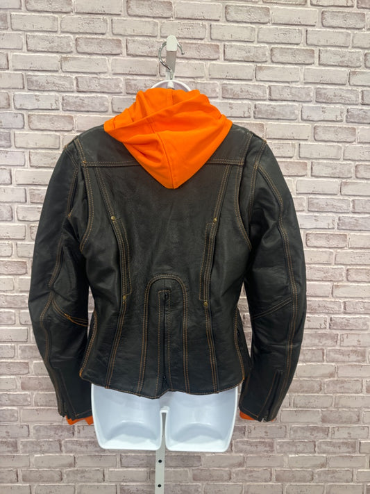 Vance Leathers Jacket, Black/orange, Medium, Used - Good