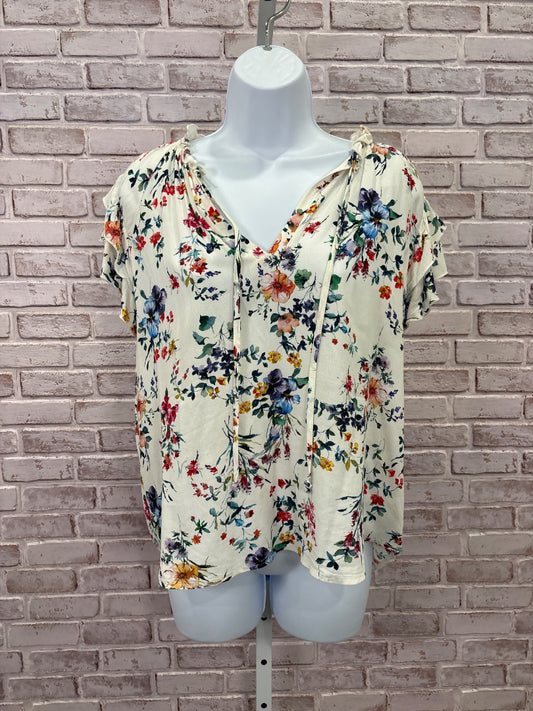 Karen Kane Shirt, White multi, Small, Used - Good