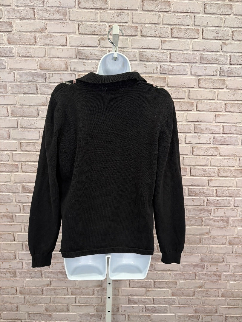 Izod Sweater, Black argyle, Large, Used - Good