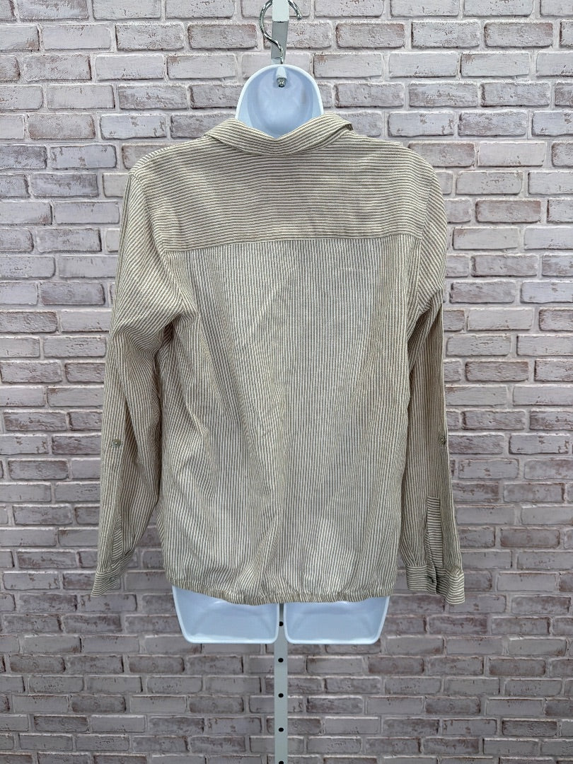 J.jill Shirt, Beige/white stripes, Small, Used - Good