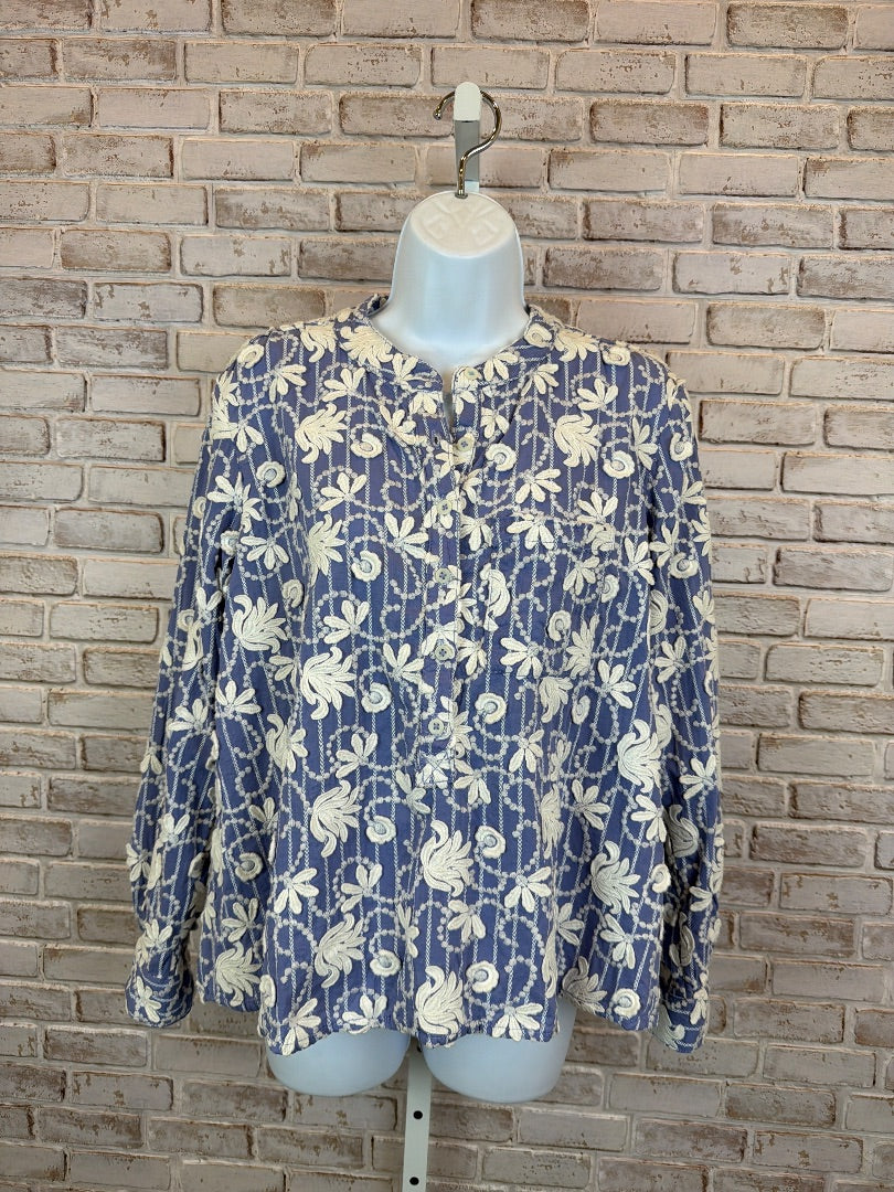 Pilcro Shirt, Periwinkle/white, XS, New With Tags