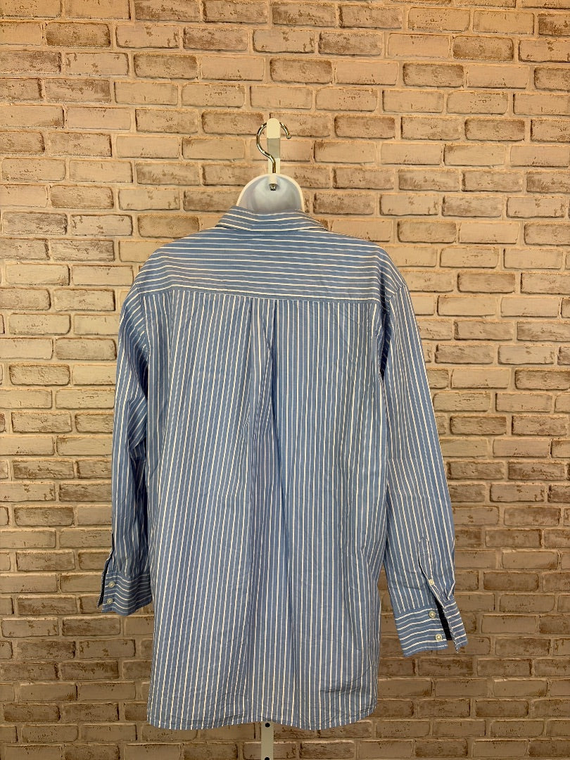 H&M Shirt, Blue/white stripes, Small, Used - Good