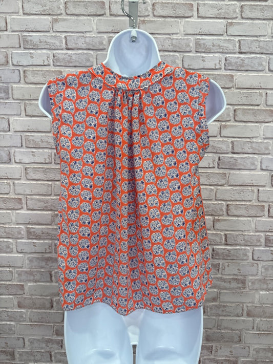 Rebecca Taylor Shirt, Orange/blue, 00, Used - Good