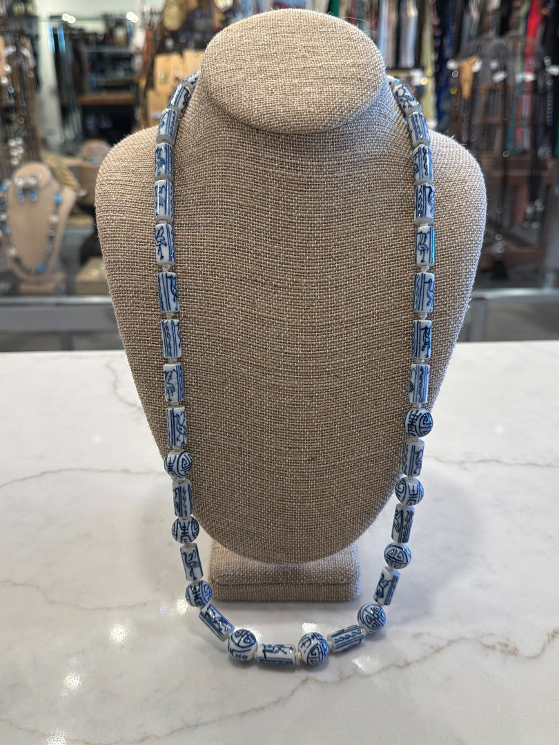 Various Necklace, Blue/white, One Size, Used - Good