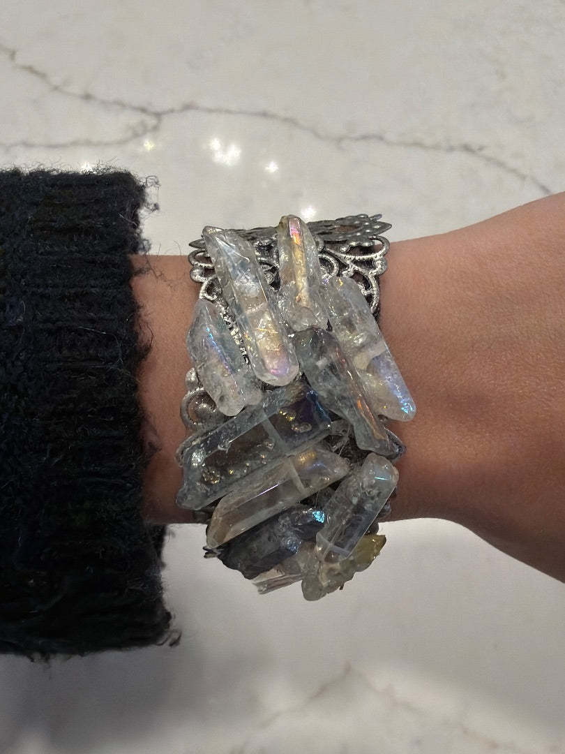 Various Bracelet, Silver/black, One Size, Used - Good