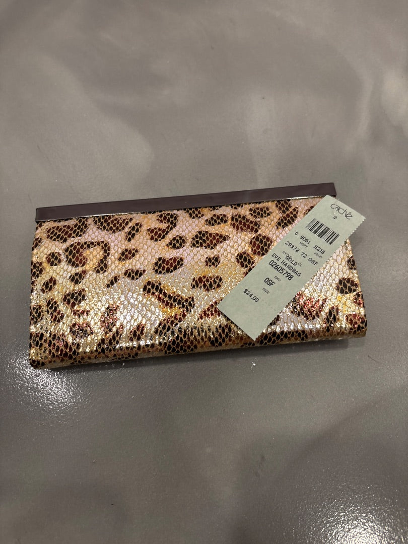 Cache Wallet, Gold leopard, One Size, New With Tags