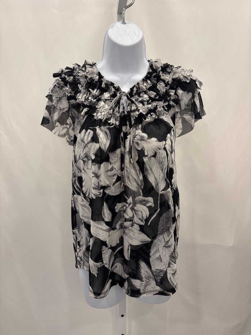 White House Black Market Shirt, Black/white, Small