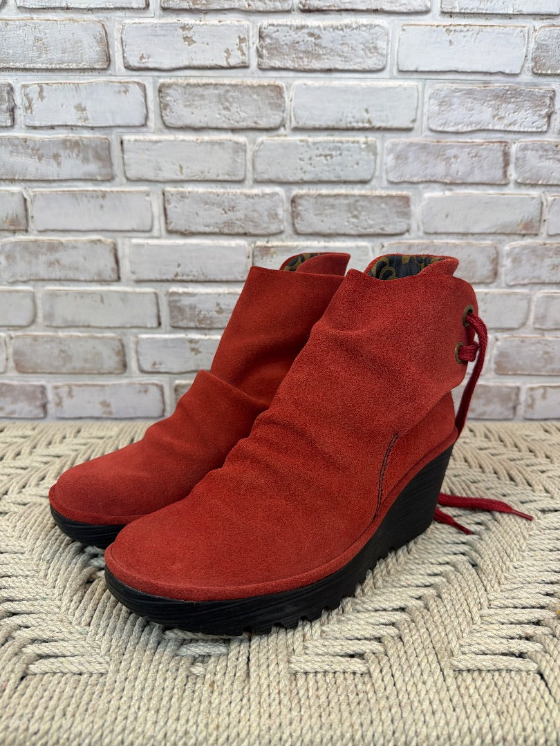 Fly London Boots, Red, 38, Used - Good