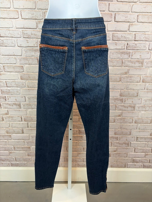 White House Black Market The Skinny Ankle Jeans, Dark denim, 4 long, Used - Excellent