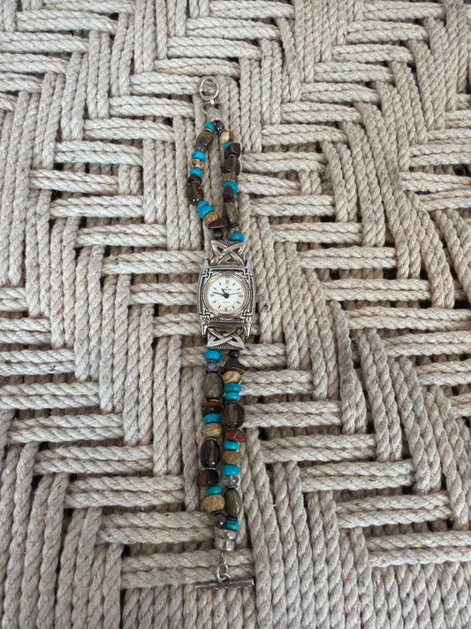 Peyote Bird Accessory - Watch – Peyote Bird Watch, Turquoise/silver, One Size, Used - Excellent