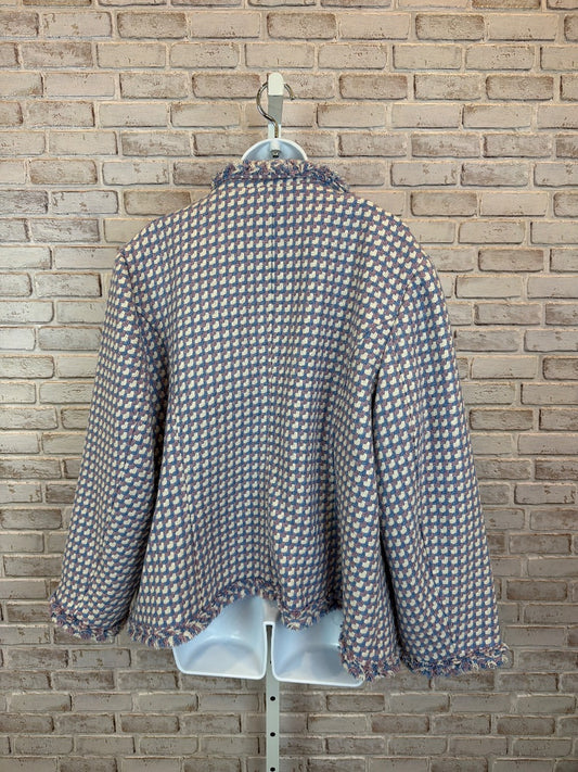 Jessica London Blazer, White/purple/blue, 22W, Used - Good