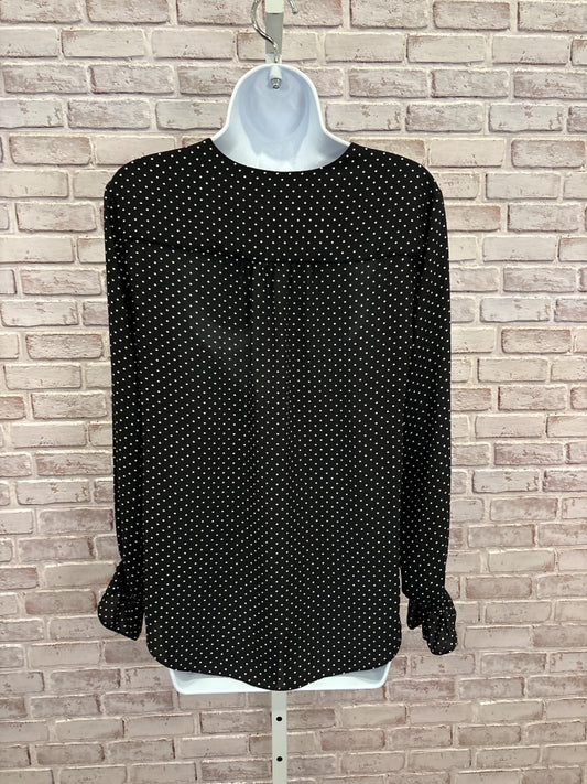 Tahari Shirt, Black/white polka dots, Small, Used - Good