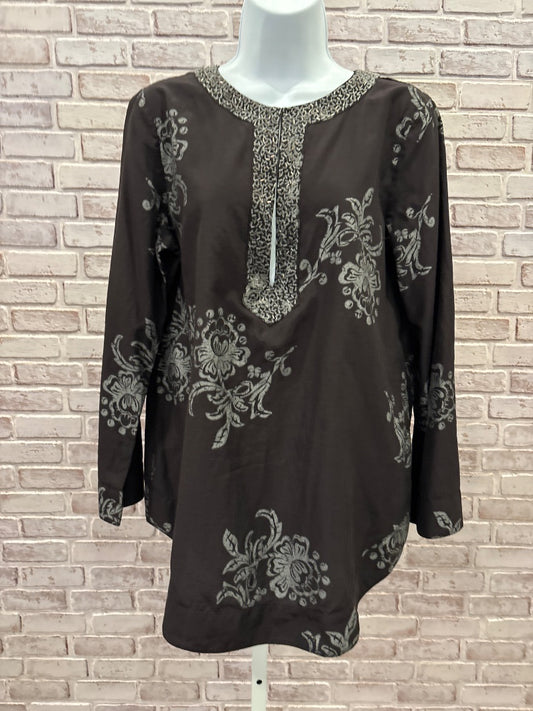 Chicos Shirt, Black/grey, 1, Used - Good