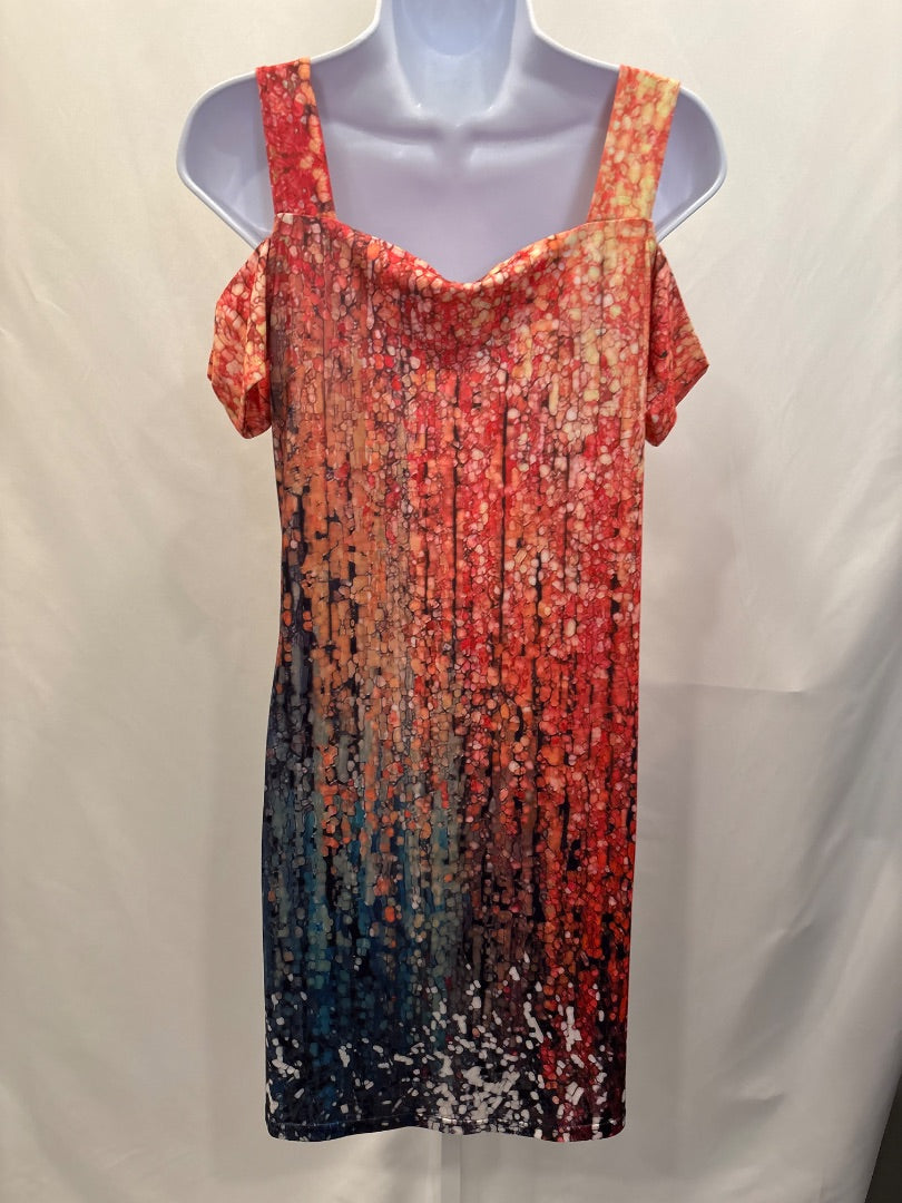 Various Dresses, Orange/teal, Medium
