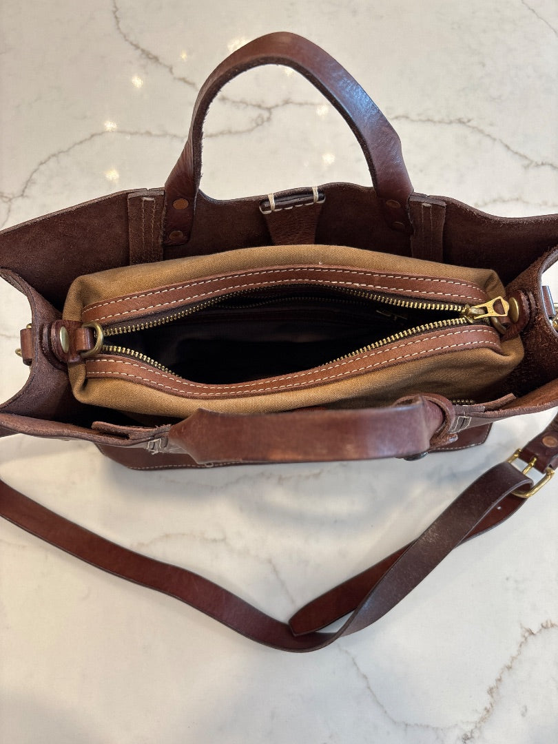 House of Rose Handbags, Brown leather, One Size