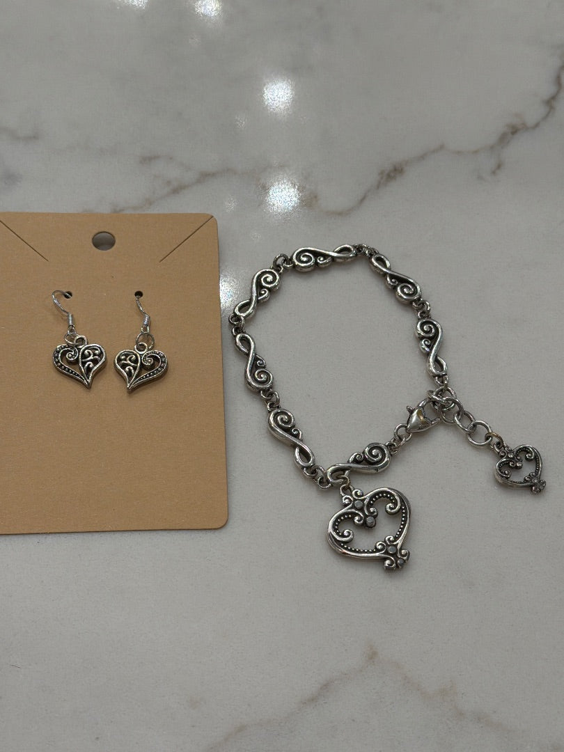 Brighton Matching Jewelry Set, Silver, One Size, Used - Good