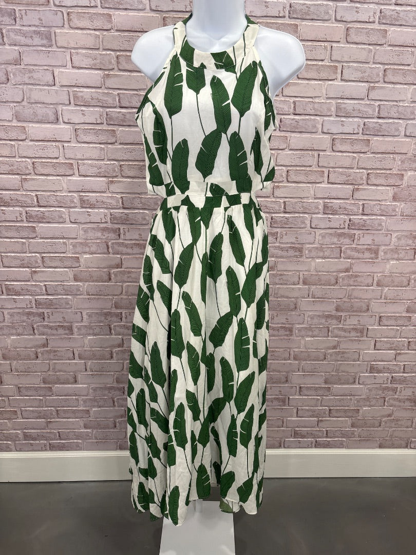 Chic wish Dress, White/green, Large, New With Tags
