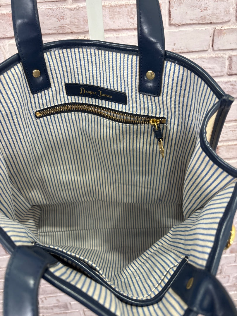 Draper James Tote, Beige/navy multi, One Size, Used - Good
