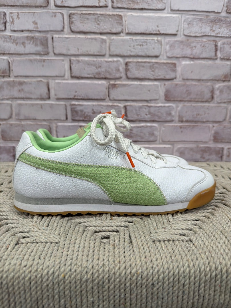 Puma Roma Sneakers, white/green, 8, Used - Good