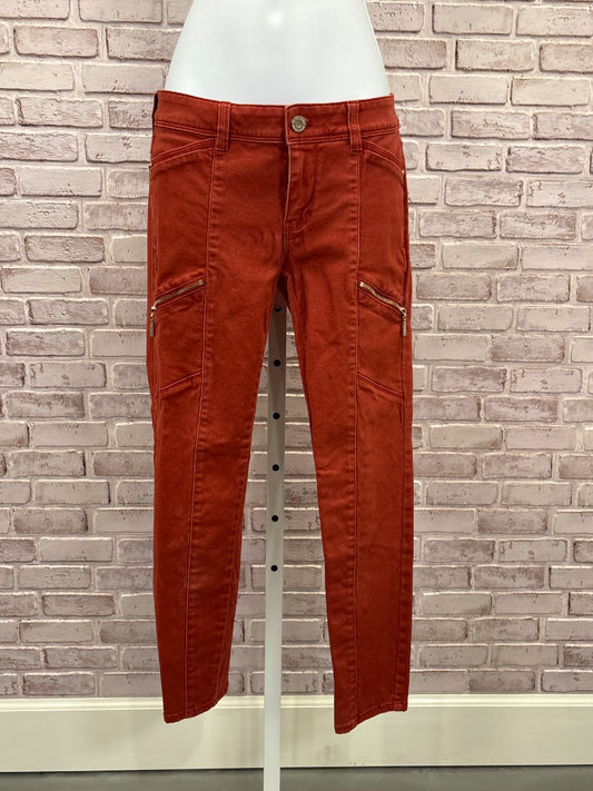 White House Black Market Skinny Crop Pants, red, 0, Used - Good