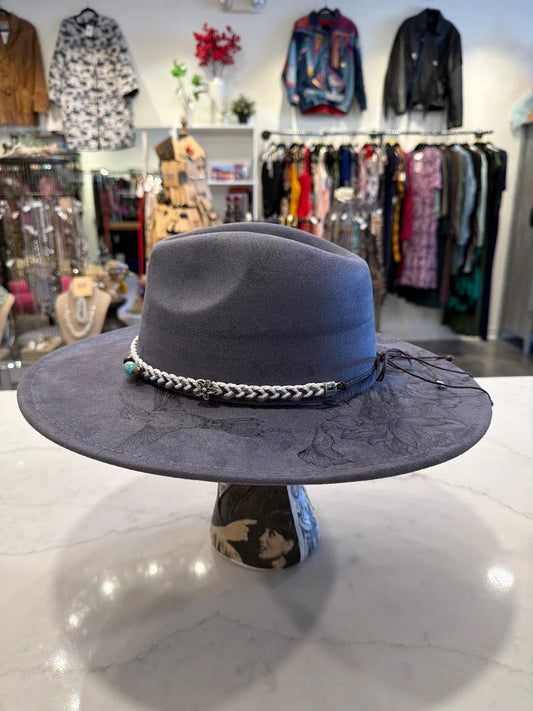 Sun Kissed Fedoras Accessory - Hat – Sun Kissed Fedoras Flat Brim hat, Charcoal grey, Medium, Brand New