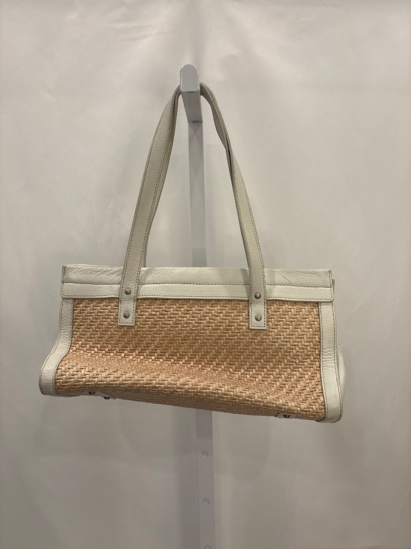 Kate landry Handbag, White/straw, One Size