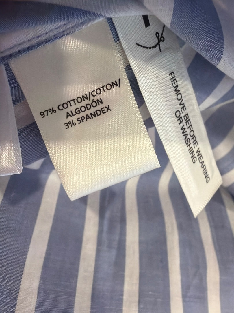 Ann Taylor Blouse, Blue/white stripes, 2, Used - Excellent