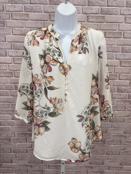 White House Black Market Shirt, White multi, 8, Used - Good