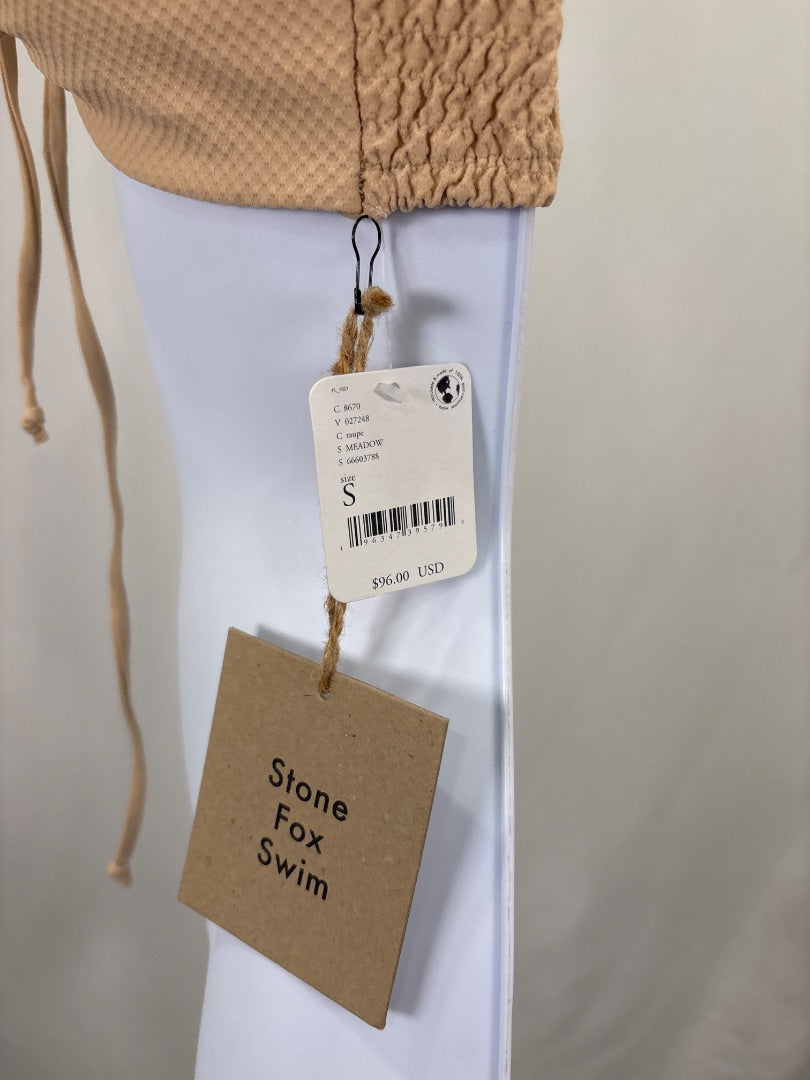 Stone fox swim Swim top, Beige, Small, New With Tags