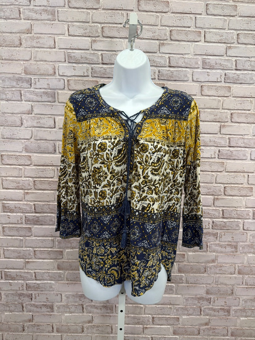 Lucky Brand Shirt, yellow/blue, Small, Used - Good