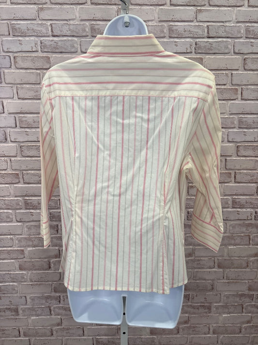 Croft & Barrow Shirt, Pink/white stripes, Large, Used - Good