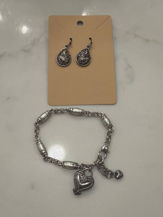 Brighton Matching Jewelry Set, Silver, One Size, Used - Good