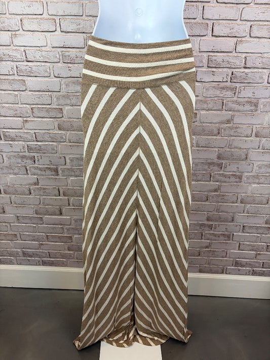 Max Studio Skirt, Beige/white stripes, Large, Used - Good