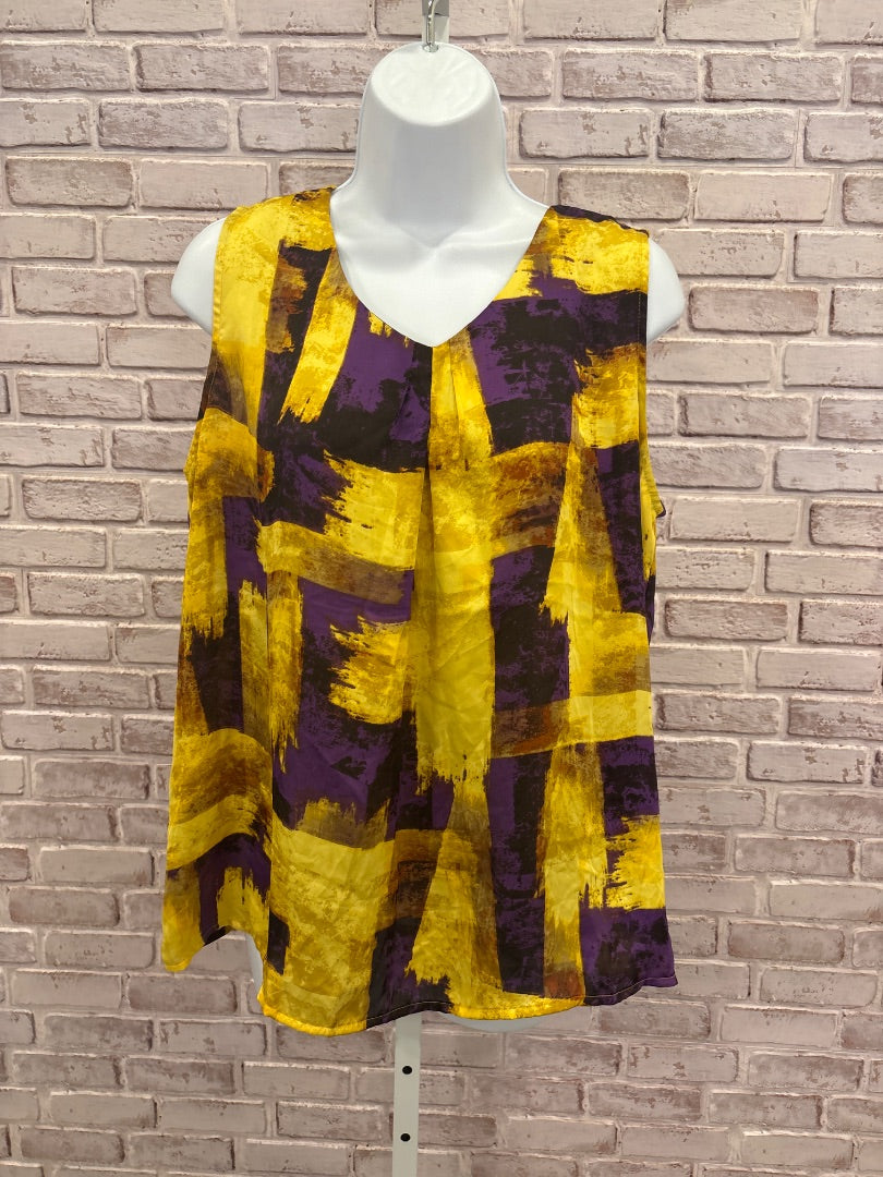 Coldwater Creek Tank top, Yellow/purple, Large, Used - Good