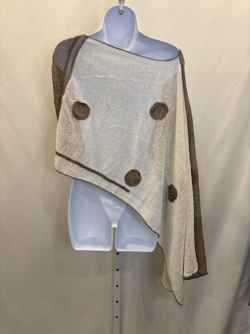Various Shrug, Brown/white, One Size