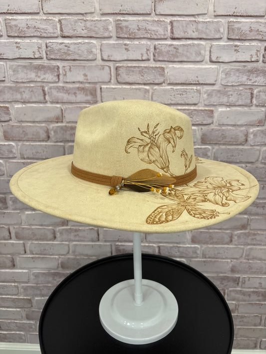 Sun Kissed Fedoras Flat Brim, Sand, Medium, Brand New