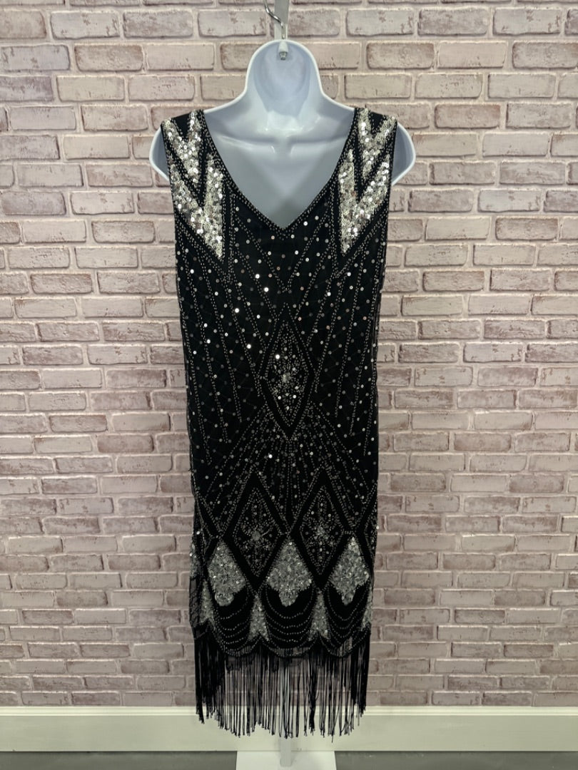 Pretty Guide Flapper Dress, Black/silver, Large, Used - Excellent