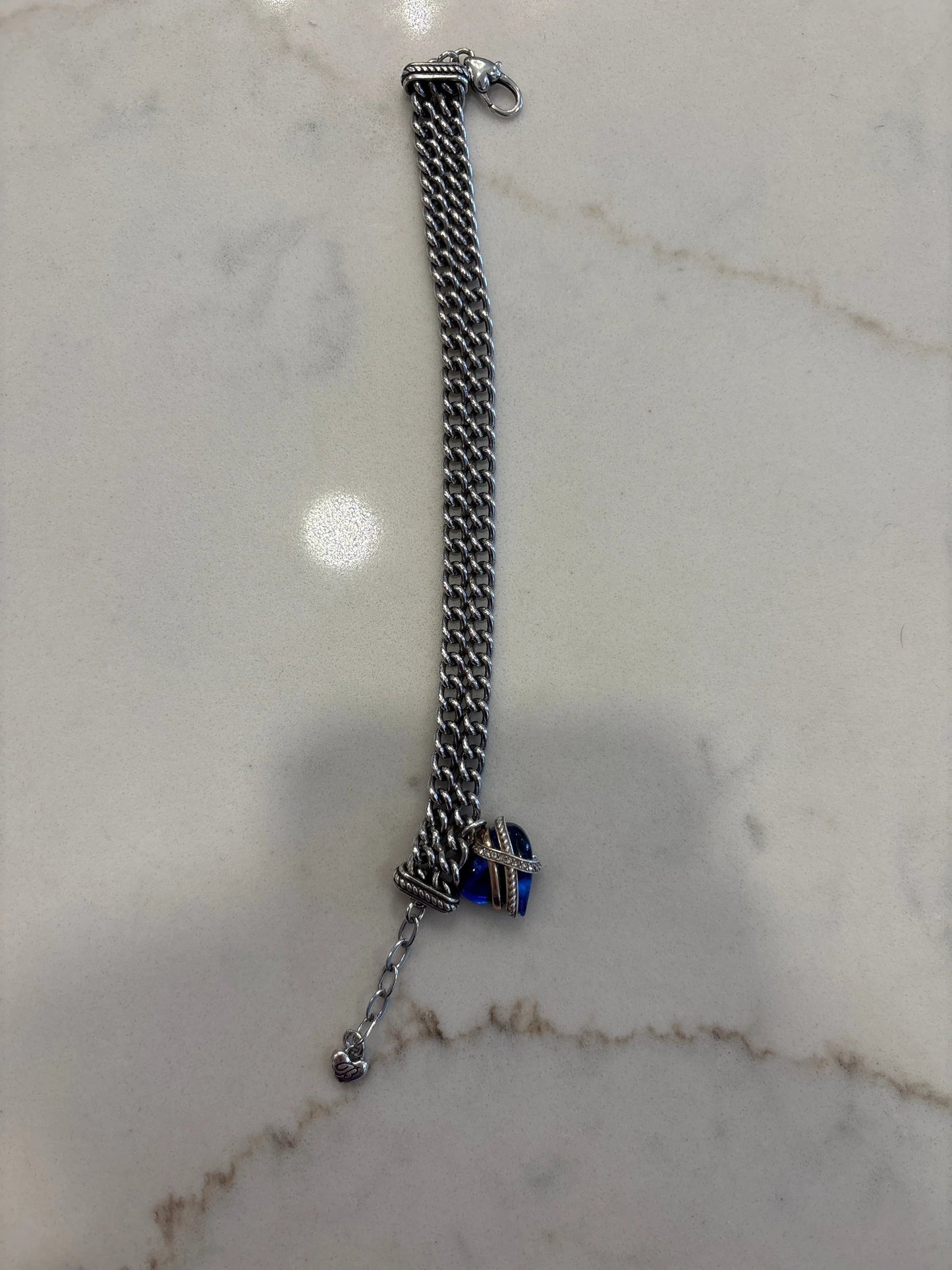 Brighton Bracelet – Silver/Blue, Size One Size – Excellent Condition