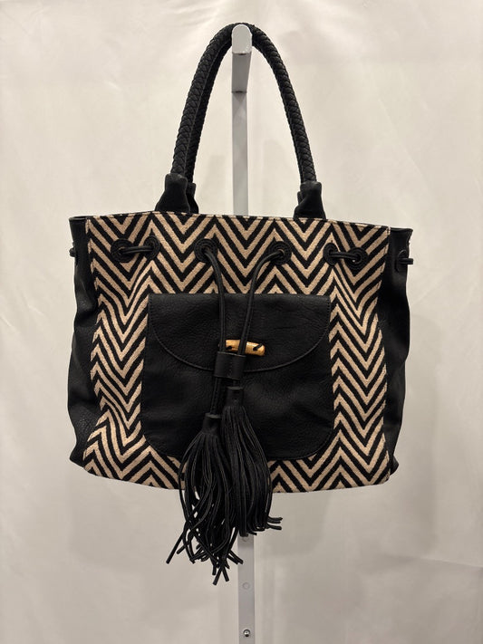 Big Buddha Tote, Black/Beige, One Size