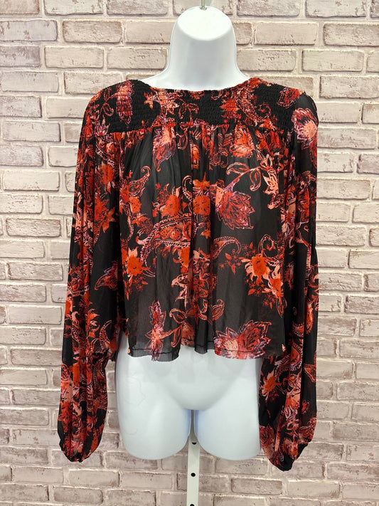 Free People Shirt, Black/red, Medium, Used - Good