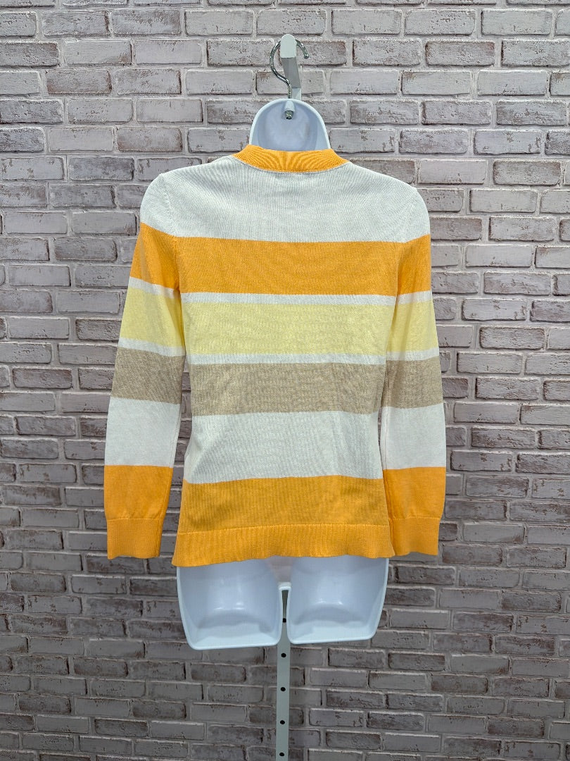 Tommy Hilfiger Shirt, orange multi stripes, XS, Used - Good
