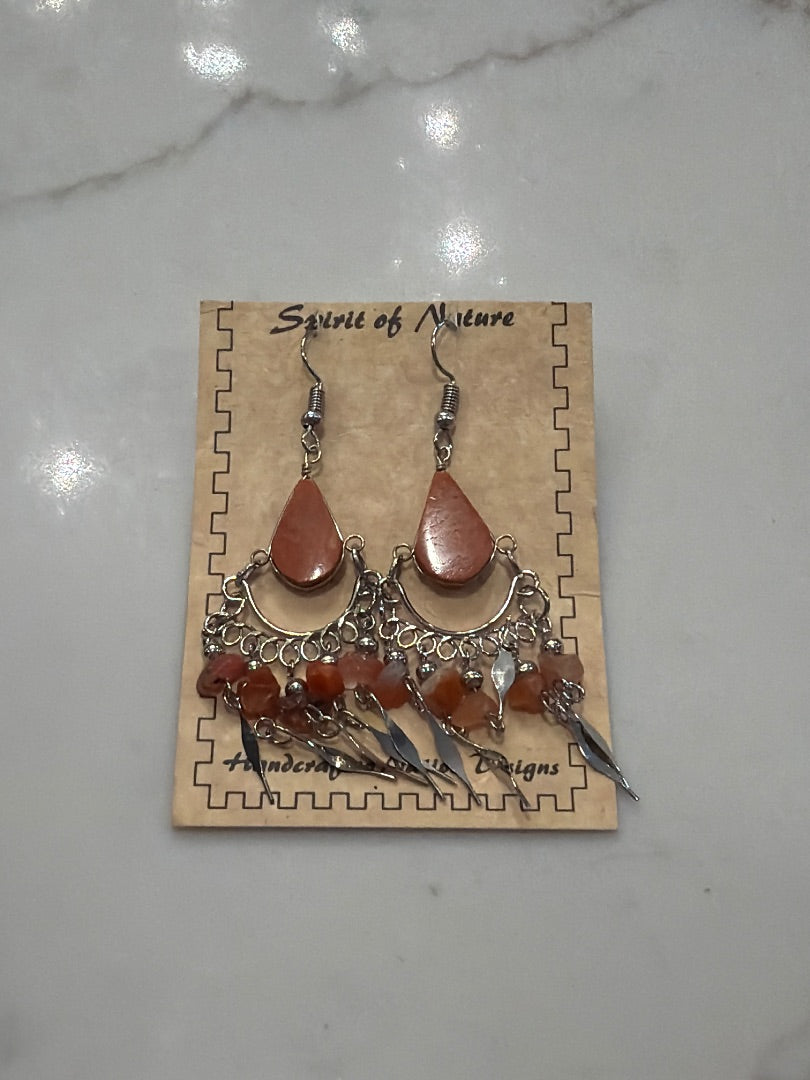 Spirit of Nature Earrings, Orange/silver, One Size, Used - Good