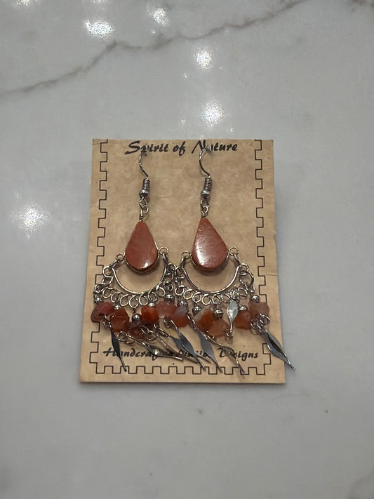 Spirit of Nature Earrings, Orange/silver, One Size, Used - Good