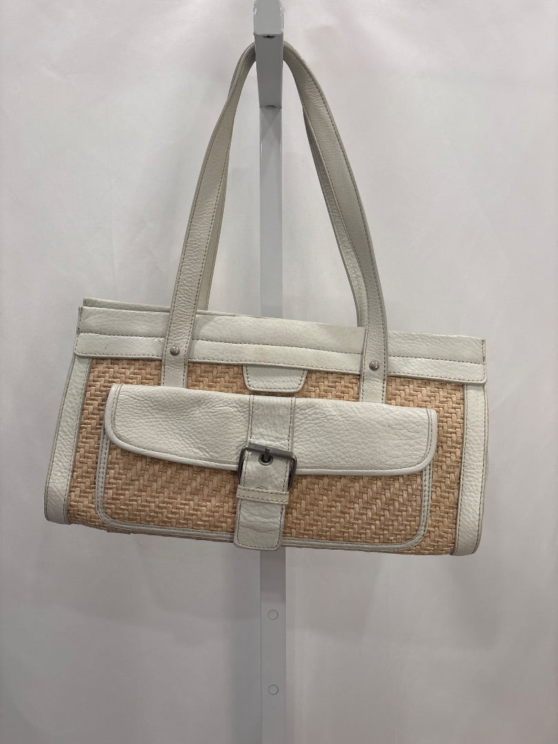 Kate landry Handbag, White/straw, One Size