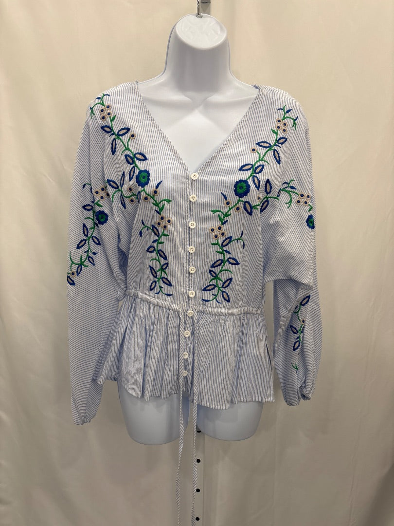 Karen Kane Shirt, Blue multi, XS