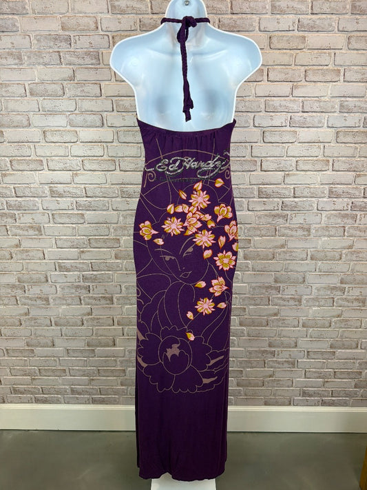 Ed Hardy Dress, Purple Multi, XL, Used - Good
